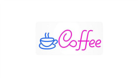 Neon Plexi Led Coffee Niebieski Róż Nne11 Neolia