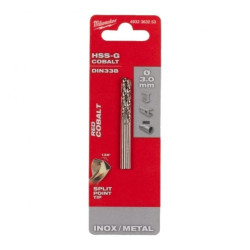 Wiertło do metalu HSS-G kobaltowe walcowane 3x33/61mm RED COBALT 2 szt MILWAUKEE