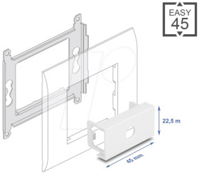 81432 Easy 45 module cover hole M8, 45 x 22.5 mm