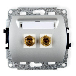 TREND Gniazdo głośnikowe pojedyncze (typu banan - czerwony i czarny, pozłacany, 4 mm2, do lutowania) srebrny 5GG-3