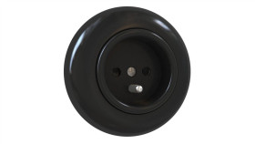 Gniazdo Pojedyncze P/T Z Ramką 2P+Z 16A Czarny Połysk Loftica