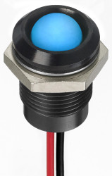 Lampka kontrolna do montażu panelowego 12V dc, niebieska 14mm LED Wyprowadzenia RS PRO