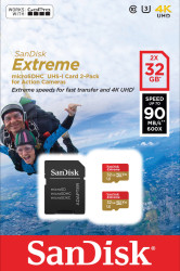 SDSQXAF-032G-GN6AT microSDHC memory card 2x 32 GB, SanDisk Extreme ActionSC