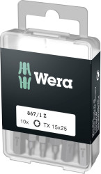 Bit Torx T 15 Wera 867/1 Z DIY SiS 05072407001 D 6.3 10 szt.