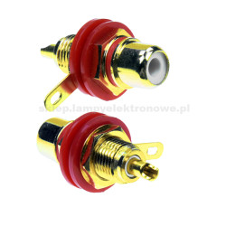 Gniazdo RCA do chassis Gold Vocant czerwony
