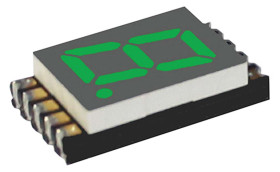 Wyświetlacz diodowy LED 7-segmentowy ze wspólną anodą 150 mcd RH DP, Zielony 7.6mm VCC 530 nm