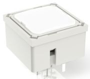 Short-stroke pushbutton, Form A (N/O), 100 mA/35 V, illuminated, red, actuator (white), 2.9 N, THT, 3.14.200.907/0000