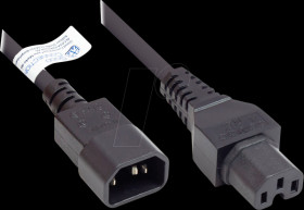 P1450-S020 Connecting cable C14 toC15 , black, 0.75 mm², 2 m