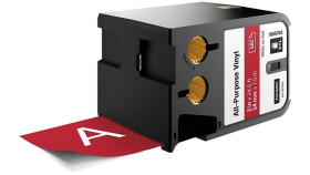 Taśma Winylowa Trwała Do Drukarek Xtl 54Mm X 7M Biały Na Czerwonym 1868765