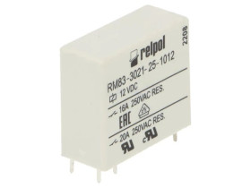 Przekaźnik: elektromagnetyczny SPST-NO Ucewki: 12VDC 16A RM83 RM83-3021-25-1012