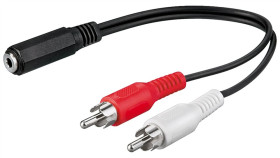 Kabel Adaptera Audio Z Gniazdem 3,5 Mm Na Wtyk Cinch - Długość Kabla 0.2 M