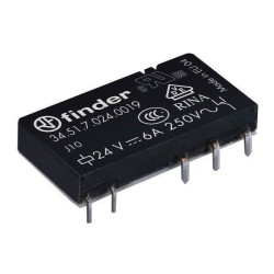 Finder 34.51pcB Relay 48V DC 6A 1 changeover contact AgNi RT II