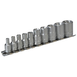 Teng M3814 Socket Clip Rail TX-E Set of 10 3/8in &amp; 1/4in Drive
