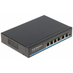 Switch PoE 4xPoE + 2 x UpLink do kamer IP 10/100Mbps