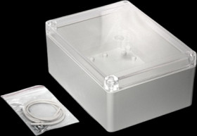 ABS enclosure, (L x W x H) 165 x 125 x 75 mm, light gray (RAL 7035), IP65, RP1245C