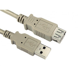Kabel USB Złącze A USB A Złącze B USB A dł. 0.2m Przewód przedłużający USB USB 2.0 kolor: Beżowy