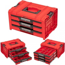 Skrzynka narzędziowa z organizatorem 3 szuflady PRO Drawer RED ULTRA 3 Toolxbox Expert QBRICK