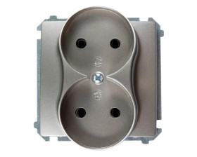 Simon Basic Gniazdo podwójne b/u 16A IP20 satynowe BMG2M.01/29