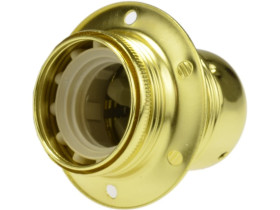 Oprawka żarówki E27 z kołnierzem mosiądz