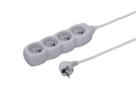 Przedłużacz 4-gniazdowy, 1,5m szary, 3x1,0mm OWY / 24290