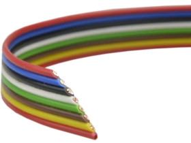 Przewód wstążkowy montażowy TLWY 10x0,35 150V kolorowy Technokabel /50m/07.3013.0050