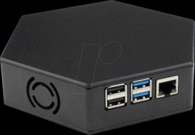 CBRPI4B-HX-BK Housing for Raspberry Pi 4, Hexagon, black