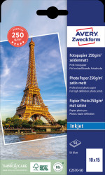 C2570-50 Inkjet, Fotopapier, 10x15, 250 g/m², seidenmatt, 50 Blatt