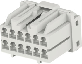 Socket, unequipped, 12 pole, straight, 2 rows, natural, 175442-1