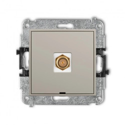 MINI Mechanizm gniazda antenowego pojedynczego typu F (SAT) pozłacany, bez pola opisowego taupe 60MGFBO-1.1