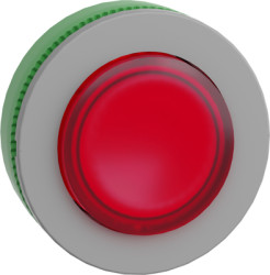 Pushbutton, for universal LED, illuminable, waistband round, red, front ring light gray, mounting Ø 30.5 mm, ZB5FW143C0