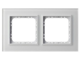 SONATA PRESTIGE Ramka 2 podwójna szklana 4 mm białe szkło szronione + ramka biała R-2RGC/78/00 OSPEL