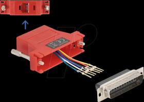 67094 Adapter D-Sub 25 Pin plug > RJ12 jack Mounting kit, red