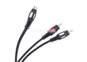 Przejście RCA/RCA 1WT 2GN 25cm kabl.