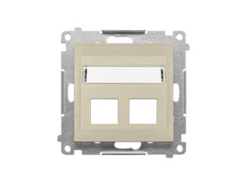 SIMON 55 Pokrywa gniazd teleinformatycznych na Keystone skośna podwójna z polem opisowym szampański mat TKP2S.01/144 KONTAKT SIM