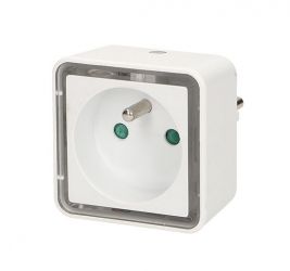 Lampka nocna LED z gniazdem 230V kwadratowa