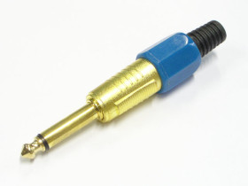 Wtyk JACK 6.3mm mono metal zaciskany złocony