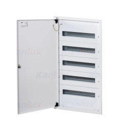 Rozdzielnica modułowa metalowa 5x18 podtynkowa IP30 N+PE I klasa drzwi białe KP-DB-I-MF-518 biały 35684