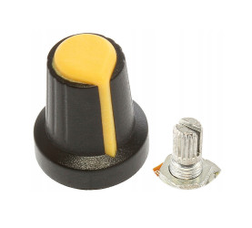 6mm Potentiometer Knob 15x17mm - Yellow