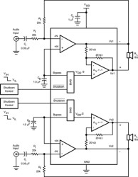 1.07-W, stereo, analog input Class-AB audio amplifier