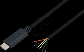 10080125 USB C plug - free ends, black, 1.0 m