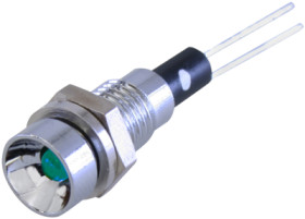 Signal light, green, 5 mcd, Mounting Ø 6 mm, pitch 2.54 mm, LED number: 1, 2662.3081