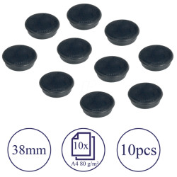 HM38 10 Magnets, 38 mm, black, 10 pieces