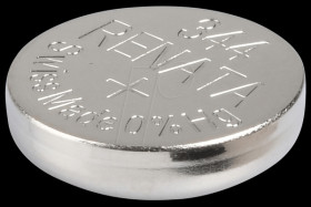 344 Renata, silver oxide, 105 mAh, 11.6 x 3.6 mm