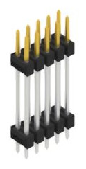 Pin header, 10 pole, pitch 2.54 mm, straight, black, 10057418