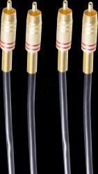 BS40224 RCA audio cable, 2x RCA connector, metal, 2.5 m