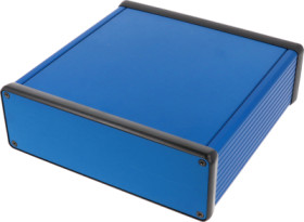 Aluminum enclosure, (L x W x H) 160 x 165 x 52 mm, blue, IP54, 1455T1601BU