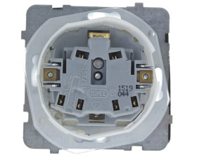 KARO Gniazdo bryzgoszczelne z/u IP44 z przesłonami klapka przezroczysta ecru perłowy GPH-1SZP/m/42/d