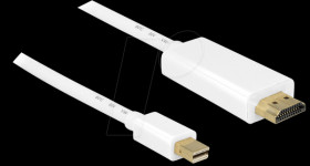 83708 Mini DisplayPort plug &gt; HDMI-A plug, 3 m, white