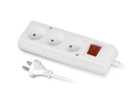 Przedłużacz z wyłącznikiem 3-gniazda b/u 10A 3m /OMY 2x1/ biały PS-360WS T-106060
