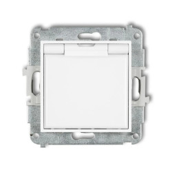 MINI Gniazdo bryzgoszczelne z/u IP44 z przesłonami klapka biała białe MGPB-1zp